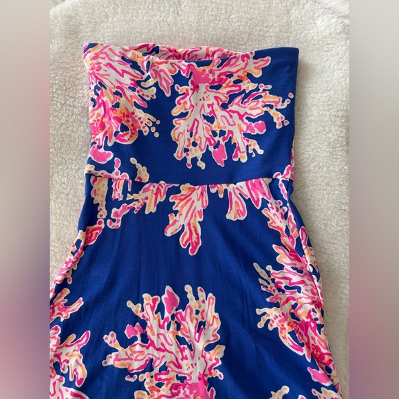 Lilly Pulitzer Strapless Fit & Flare Dress Sz 2XS Blue pink - Picture 4 of 11